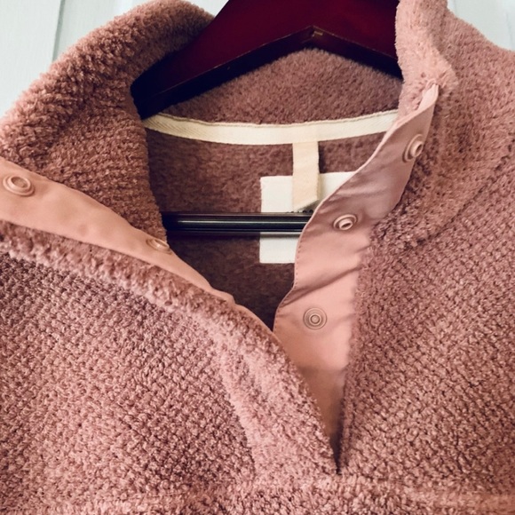 | thread & supply • dusty rose textured fleece pullover jacket • small | - Picture 4 of 7